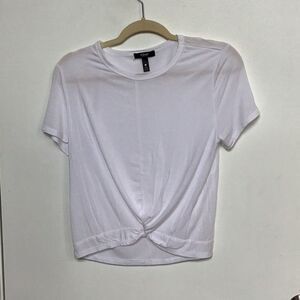 Aqua Athletic White front knot Top size L​​